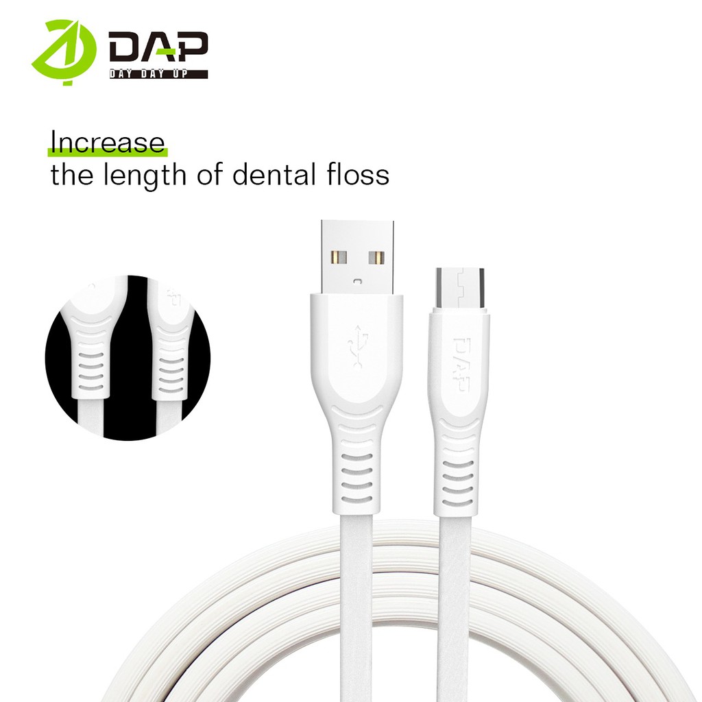 DAP Kabel Data CB Series Micro Type C &amp; Lightning 100cm 2.4A Fast Charging - Garansi 1 Tahun