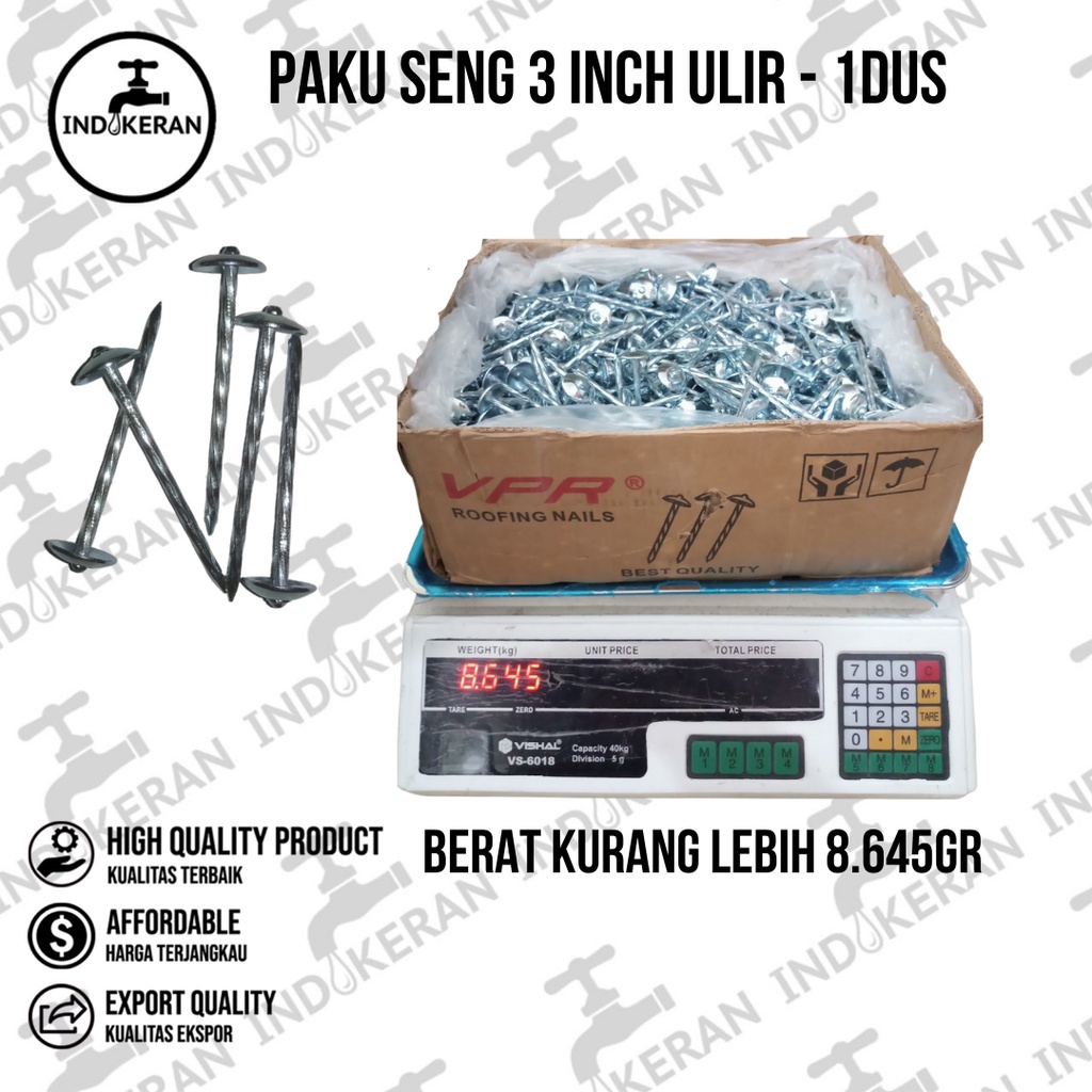 INDOKERAN - Paku Seng 3 Inch - 1 Dus