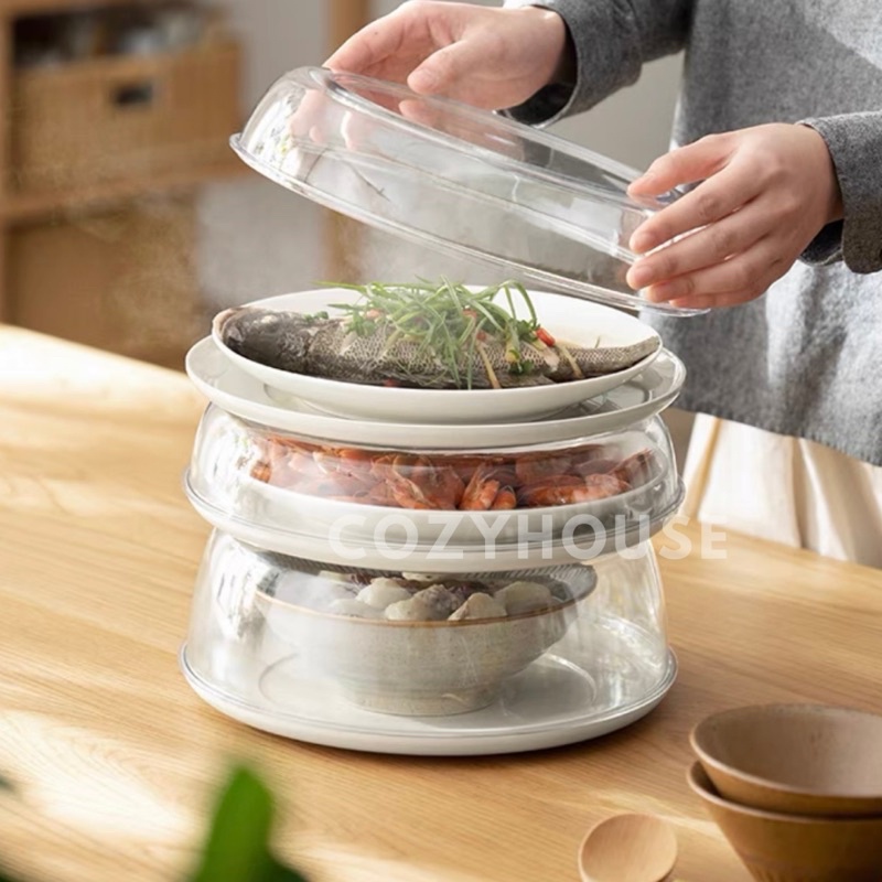 COZYHOUSE EREN Tudung Saji Penutup Makanan Transparan dengan Tatakan / Food Cover Food Storage Organizer