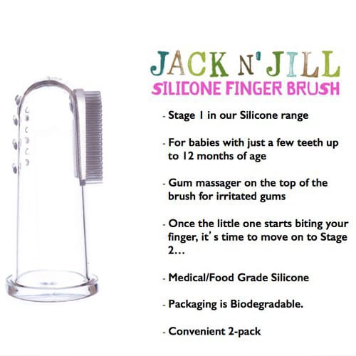JACK N JILL SILICONE FINGERBRUSH 6-12M / SIKAT LIDAH BAYI / FINGER TOOTHBRUSH / SILICONE FINGER TOOTHBRUSH / JACK AND JILL JACK' N JILL