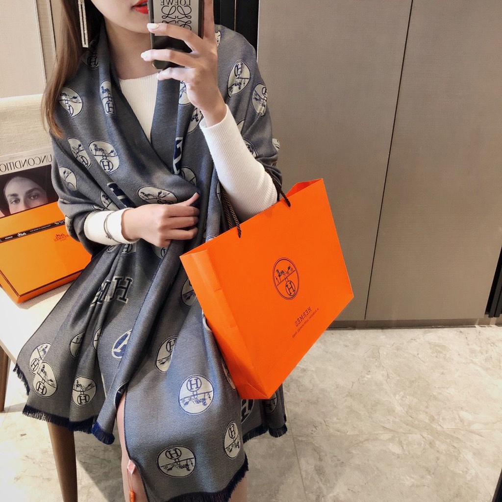 LX4018 SELENDANG WANITA PREMIUM SCARF / SYAL BRANDED FULL SET FREE PAPERBAG + BOX + FAKEBILL IMPORT QUALITY KUALITAS PLATINUM-2