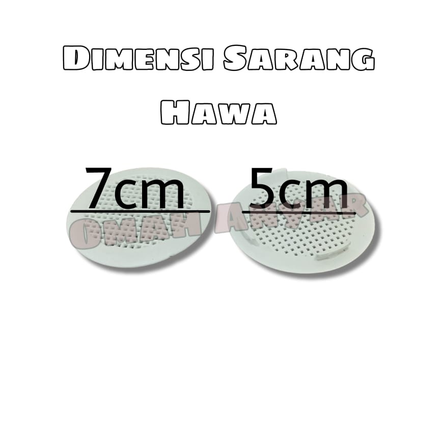 Sarangan Lubang Hawa Lemari Dapur Kitchen Sepatu Bulat Plastik Putih