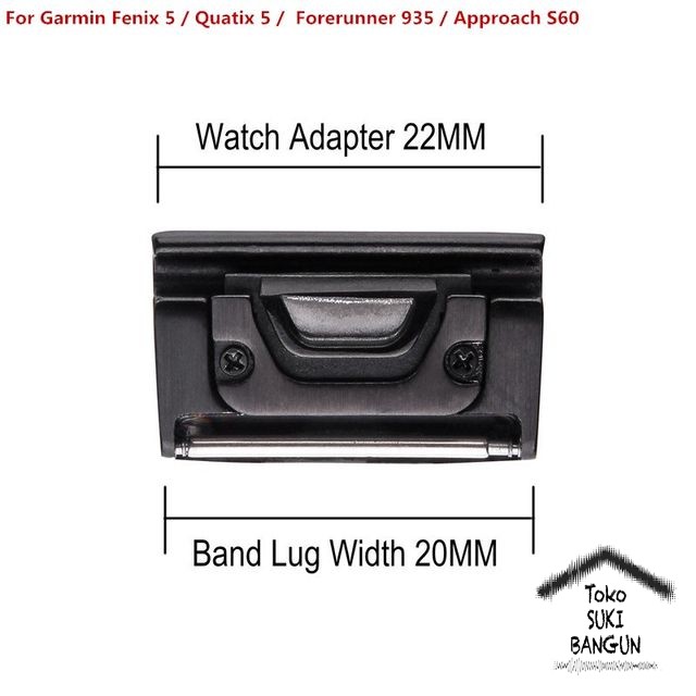 Garmin FENIX 7X 7 7s 6X 6 6s 5X 5 5s Forerunner 935 945 Adapter CONNECTOR Metal Stainless Steel