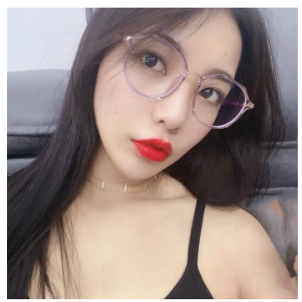 【COD Tangding】6 Colors Anti-Blue Light No Degree Round Frame Flat Glasses Frame Metal Clear Computer Glasses Eyeglasses