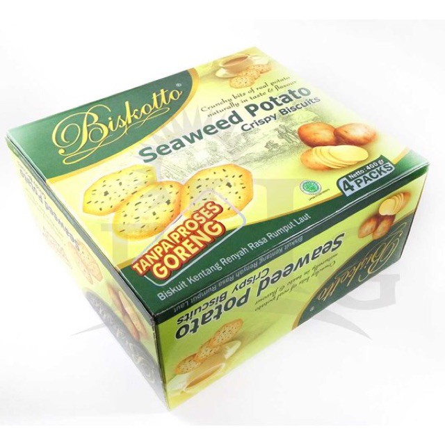 [HALAL] Biskotto Potato Crispy Biscuits Seaweed / Original 400gr Biskuit Kentang Rumput Laut