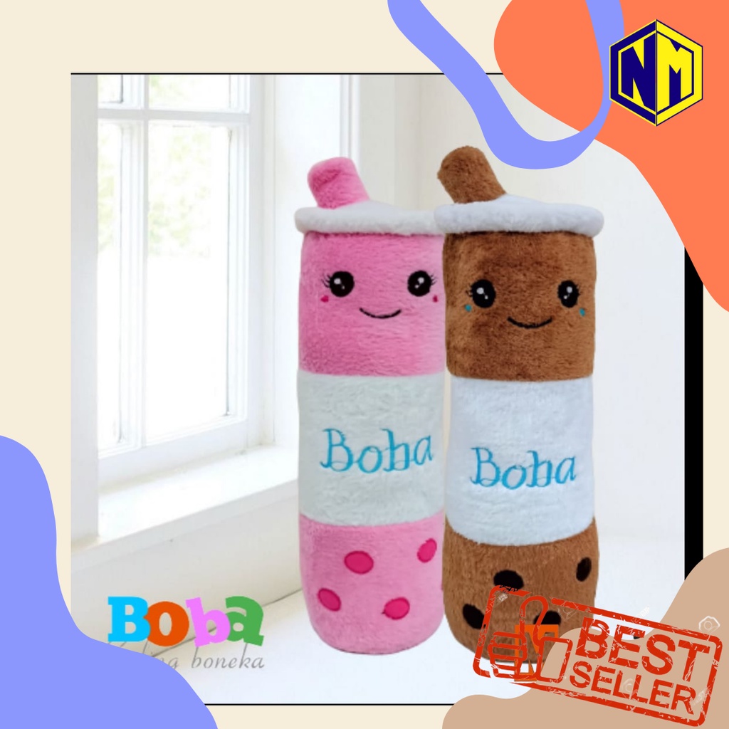 Boneka guling boba milk tea PREMIUM Harga Kaki lima tinggi 60cm Bahan Rasboa yang Halus dan Lembut