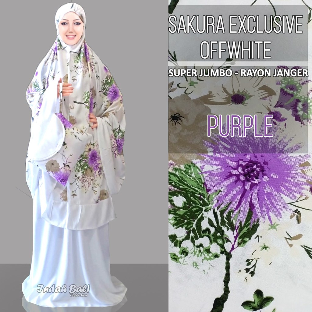 PROMO Mukena Bali Sakura Exlusive Off White