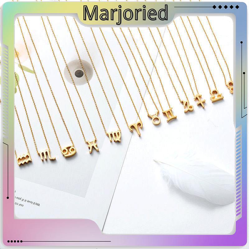 12 Zodiac Sign Constellation Pendant Kalung Untuk Wanita Pria Kalung Perhiasan Fashion Hadiah Ulang Tahun Pabrik Grosir-MJD