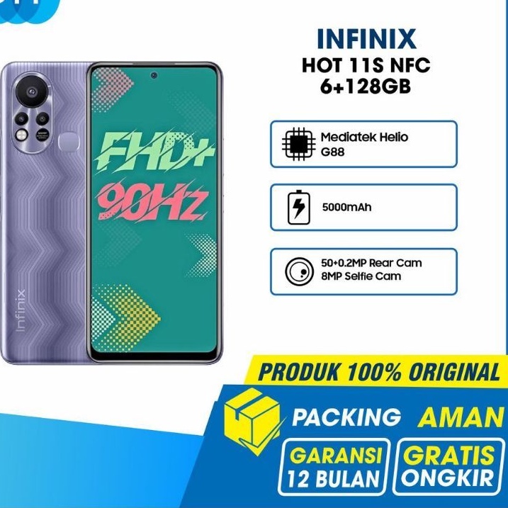 HP INFINIX HOT11S HOT 11S HOT11 s NFC HOT 11 S RAM 6GB ROM 128G  6/128 6 128 GARANSI RESMI