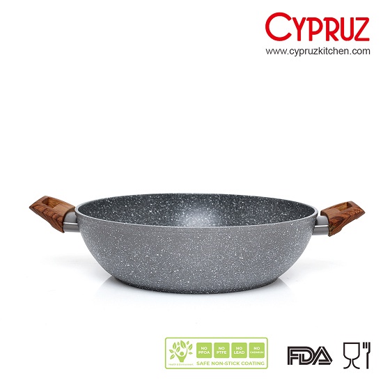 DapurCantik  Wajan Penggorengan  Kuali Wok Pan 30 cm Tanpa Tutup Premium Series CYPRUZ  KI-0645