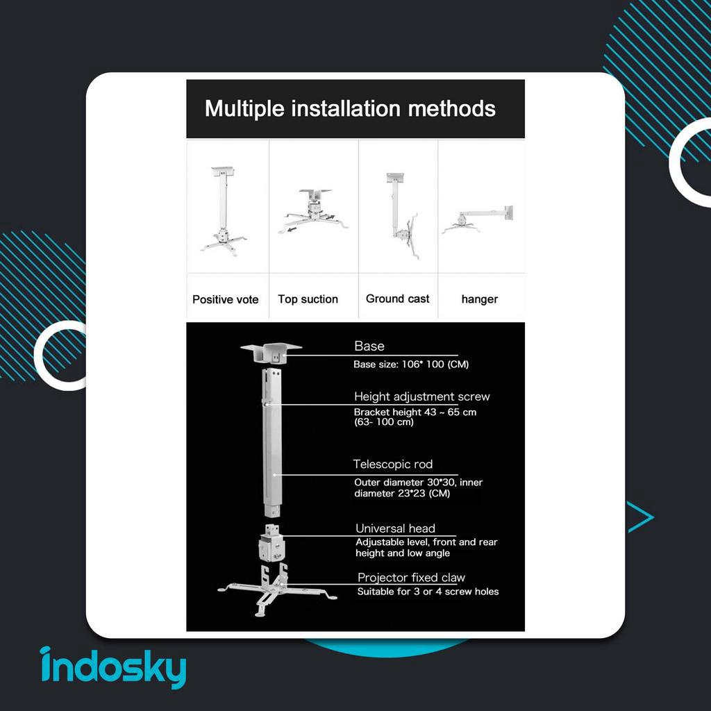 [GARANSI 1 TAHUN] Braket Proyektor Universal | Braket Original | Braket Projector | Bracket Proyekyor | Bracket Projector | Projector Bracket | Celling Bracket Gantung Projector