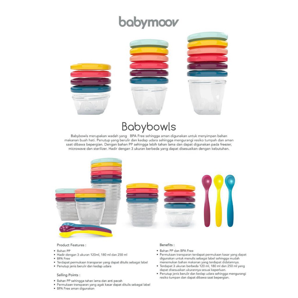 Babymoov Baby Bowls (Tersedia varian ukuran)