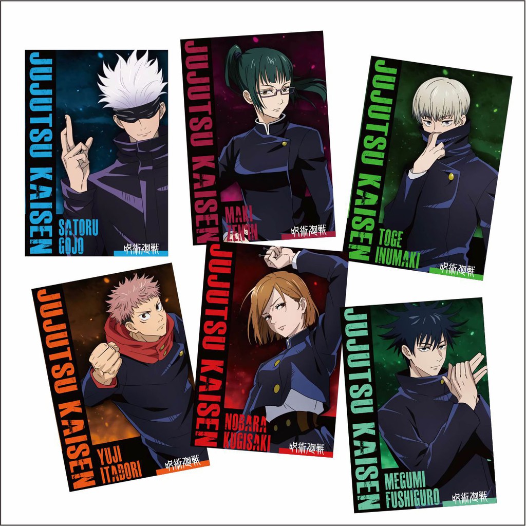 Poster A4 &amp; Pola Deco Mini PosterAnime Jujutsu Kaisen - Karakter Itadori Gojo Megumi Fushiguro Kugisaki Nobara Inumaki Maki Zenin