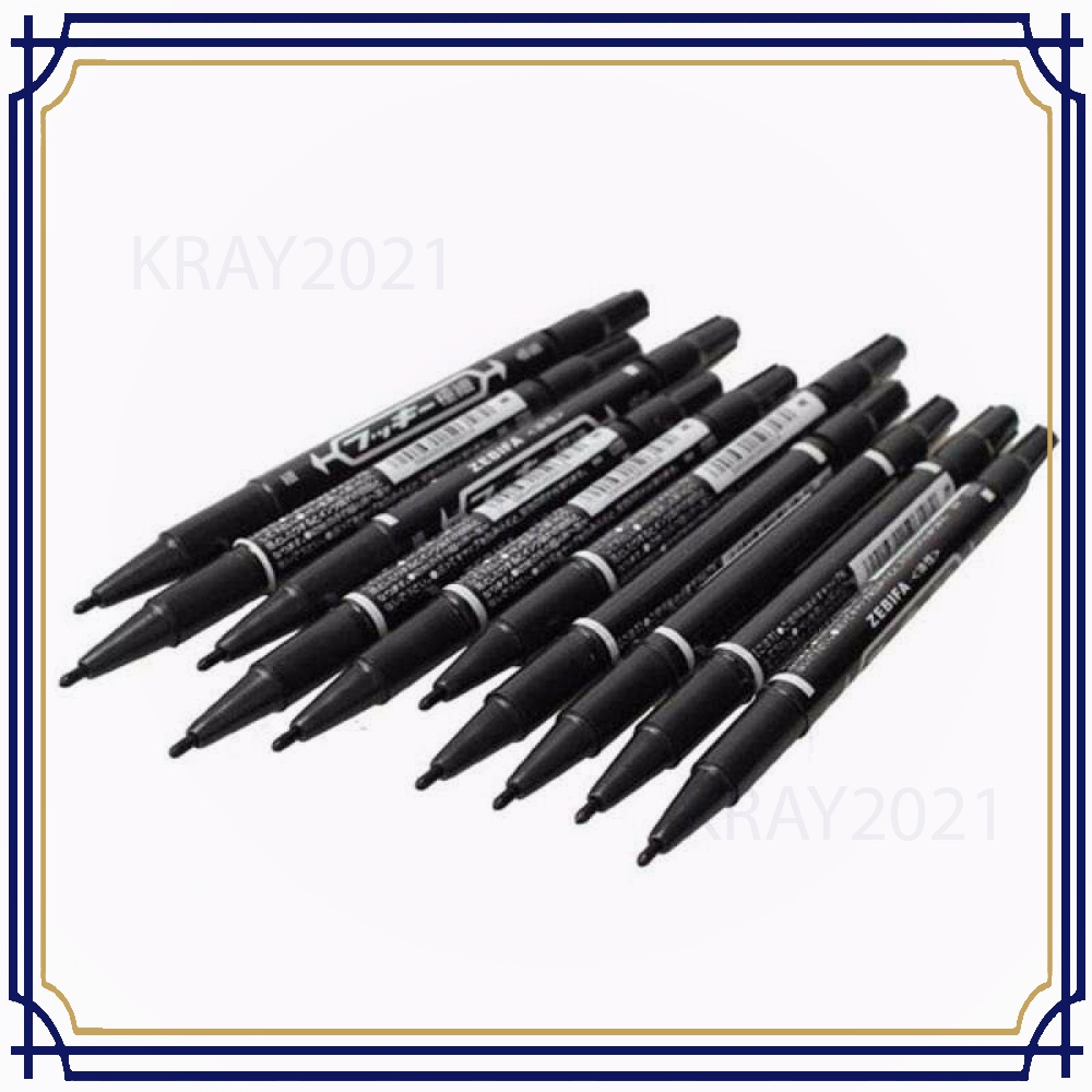 Spidol Permanen Dual Head Marker Waterproof 10 PCS AK171