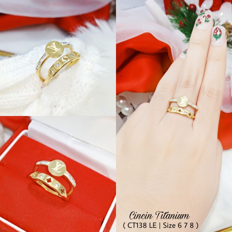 Cincin Titanium Wanita Cincin Dewasa CT23-137-138 LE