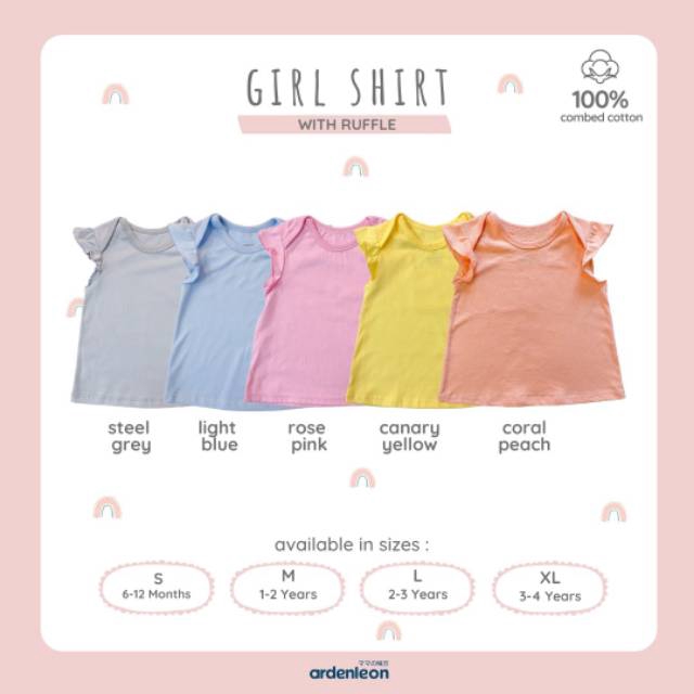 ArdenLeon  Girl Shirt Ruffle / Kaos Atasan