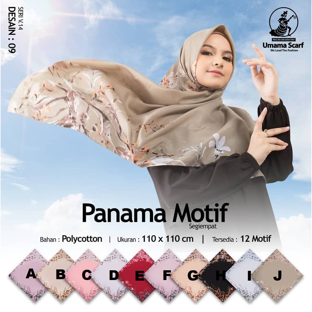 Segi Empat Umama Scarf Panama Bebas Pilih Warna dan Motif