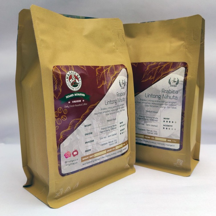 

Kopi Arabica Lintong Blue Batak Medium Dark Madrigal Coffee 1000gr