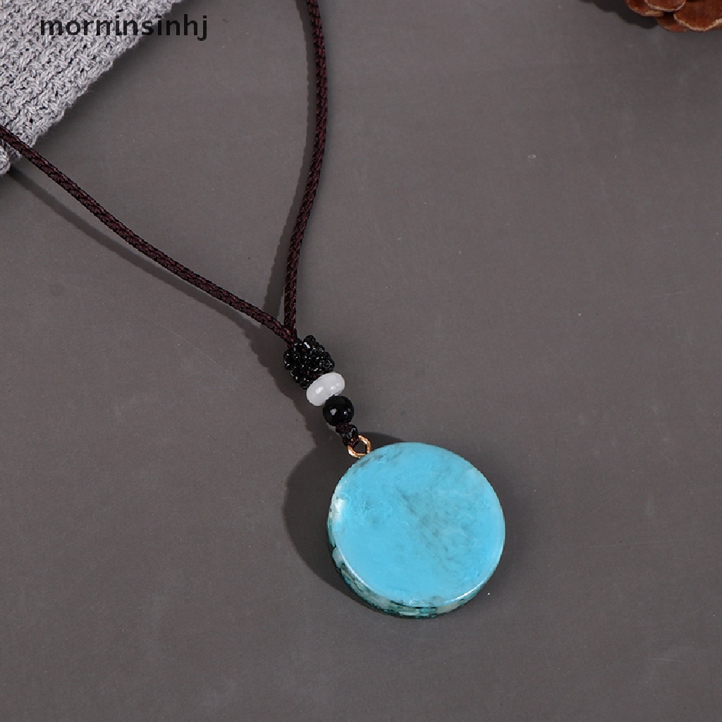 Mornin 1pc Kalung Rantai Liontin Mata Horus Amazonite Untuk Pria / Wanita