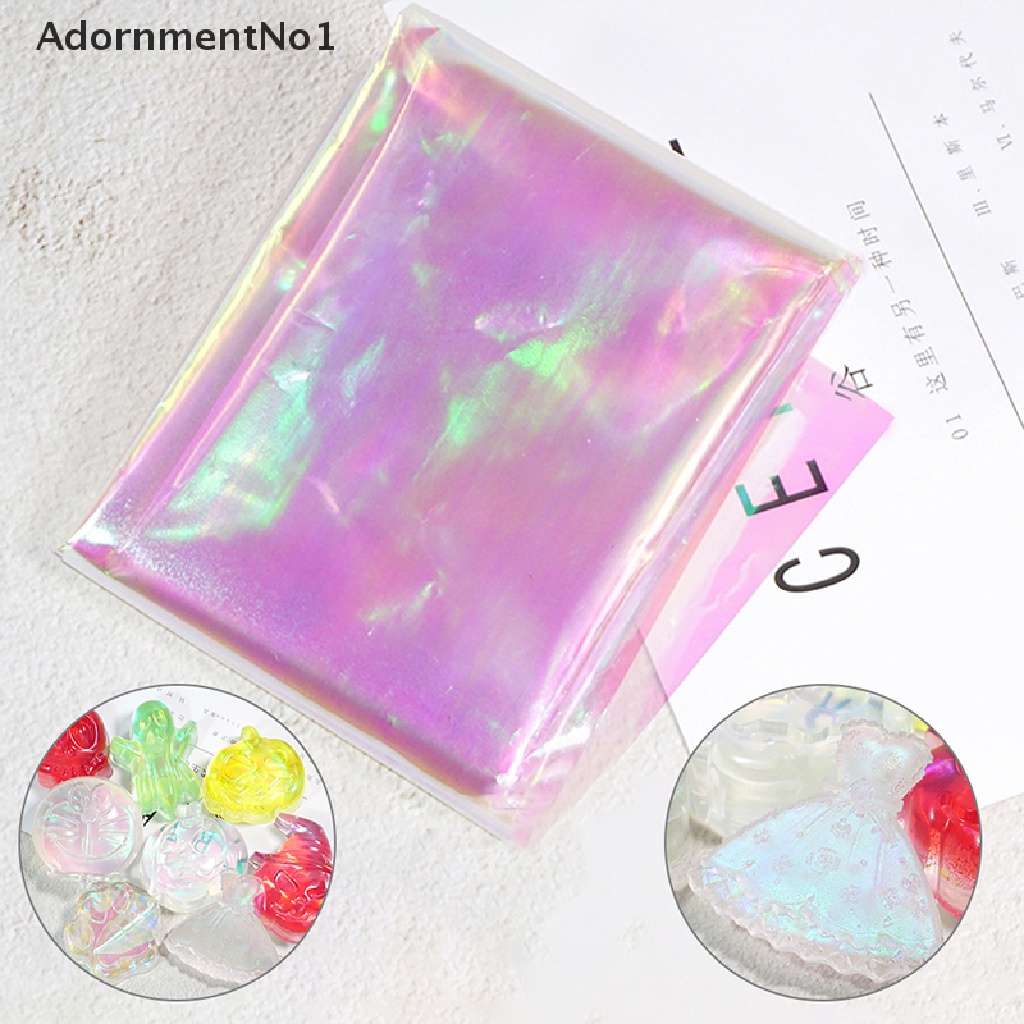 (AdornmentNo1) Kertas Film Epoxy Resin Efek Laser Iridescent Untuk Membuat Perhiasan DIY