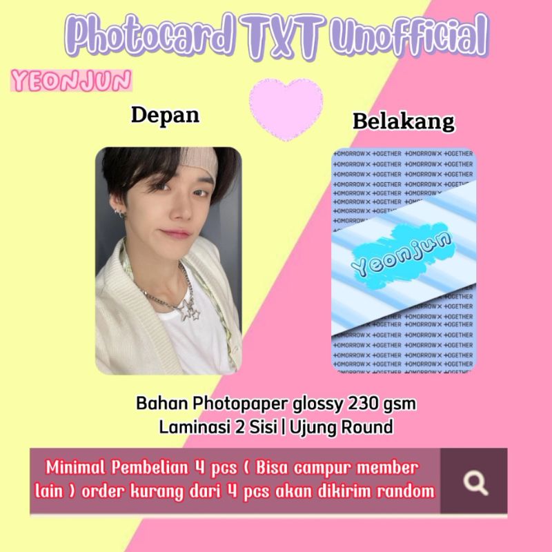Photocard TXT - YEONJUN / Photocard Unofficial / Photocard YEONJUN TXT