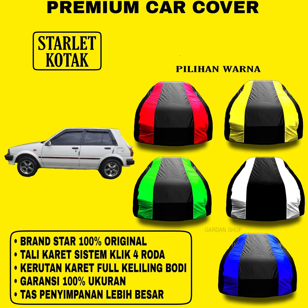 Body Cover STARLET KOTAK Garis 2 WARNA Penutup Pelindung Bodi Mobil Starlet Kotak PREMIUM