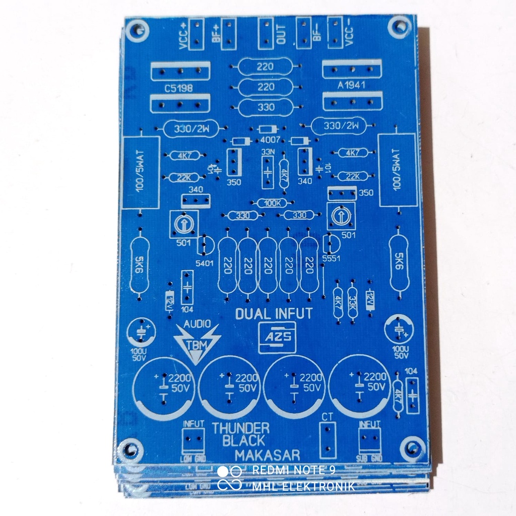 PCB Power Amplifier TBM Dual Input Fiber Thunder Black Makasar