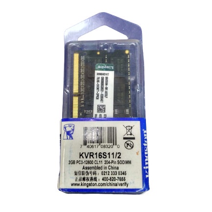 MEMORY/RAM KINGSTON SODIMM DDR3 2GB PC12800