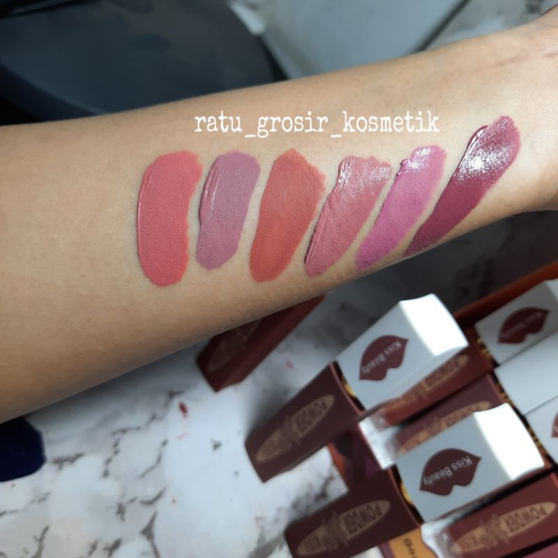 Lip Gloss | Lip Cream | Lip Meet Kiss Beauty 6 warna No. 70135-03
