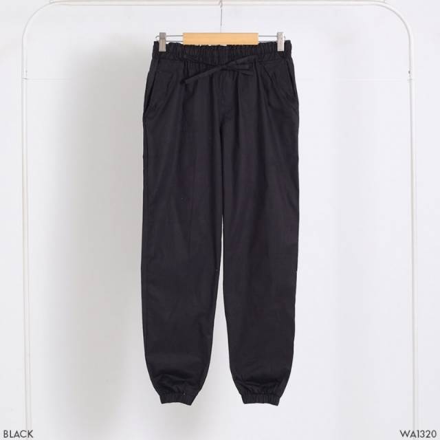 CELANA JOGGER WANITA BLACK WHITE WOMEN PANTS