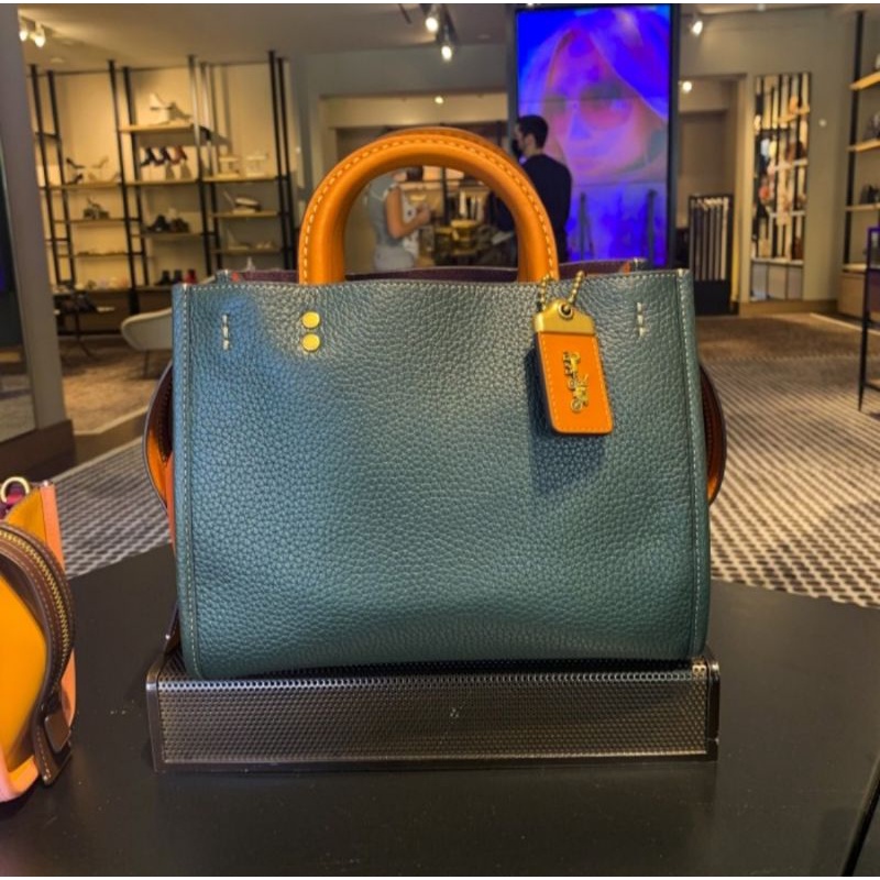 Coach Rogue 25 In Colorblock warna Amazon Green