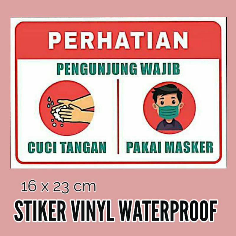 

STIKER VINYL WATERPROOF CUCI TANGAN / PAKAI MASKER