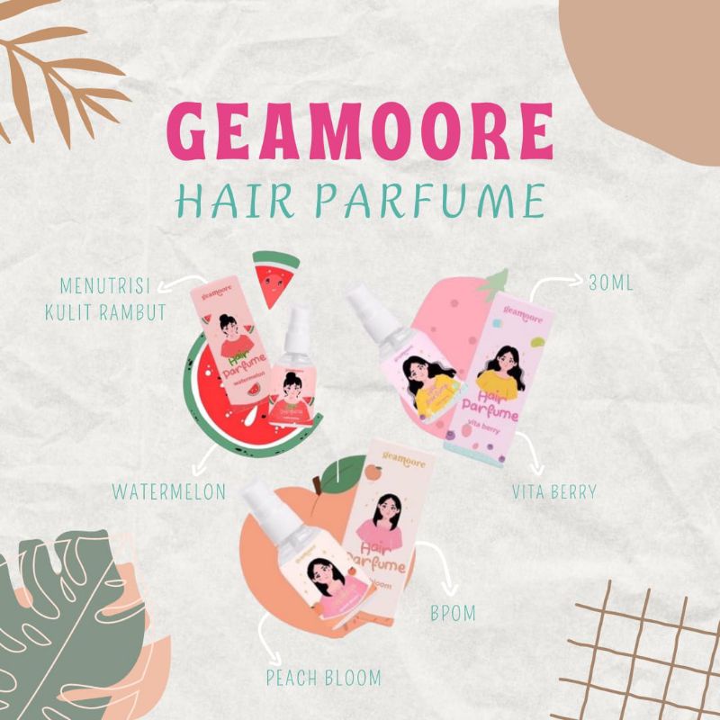 GEAMOORE HAIR PARFUM MIST 30ml | GEAMOORE PARFUM RAMBUT 30ml