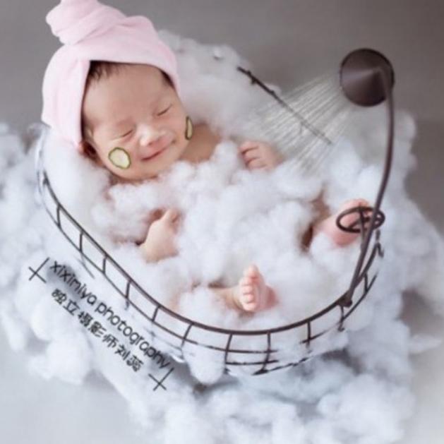 Kostum Handuk Bayi Fotografi Newborn (1 Set Handuk + Jubah Mandi Bayi) untuk Foto