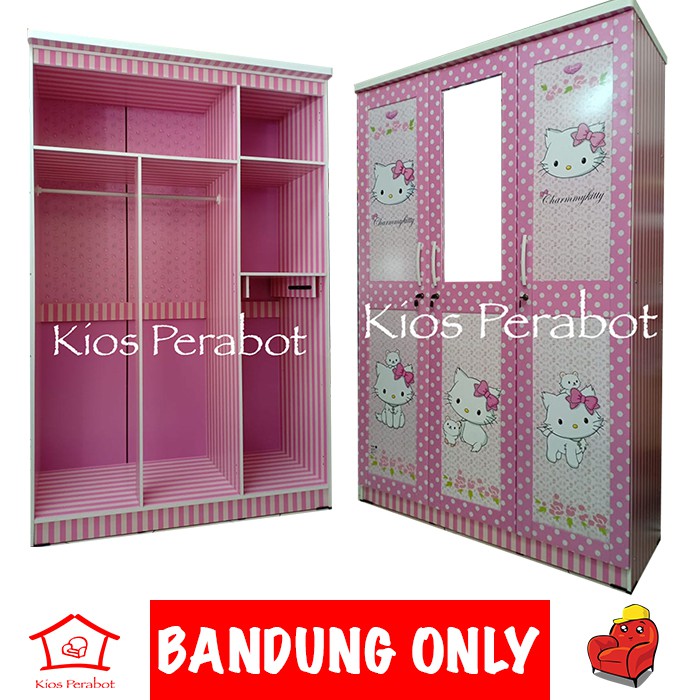  Lemari  pakaian  3  pintu  Charmmy Kitty  kucingnya Hello  