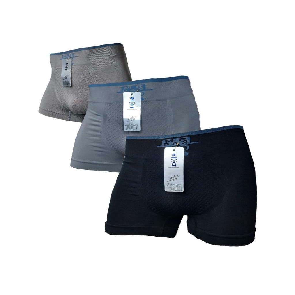 3 pcs Celana dalam pria model boxer seamless # Boxer pria mr Dax