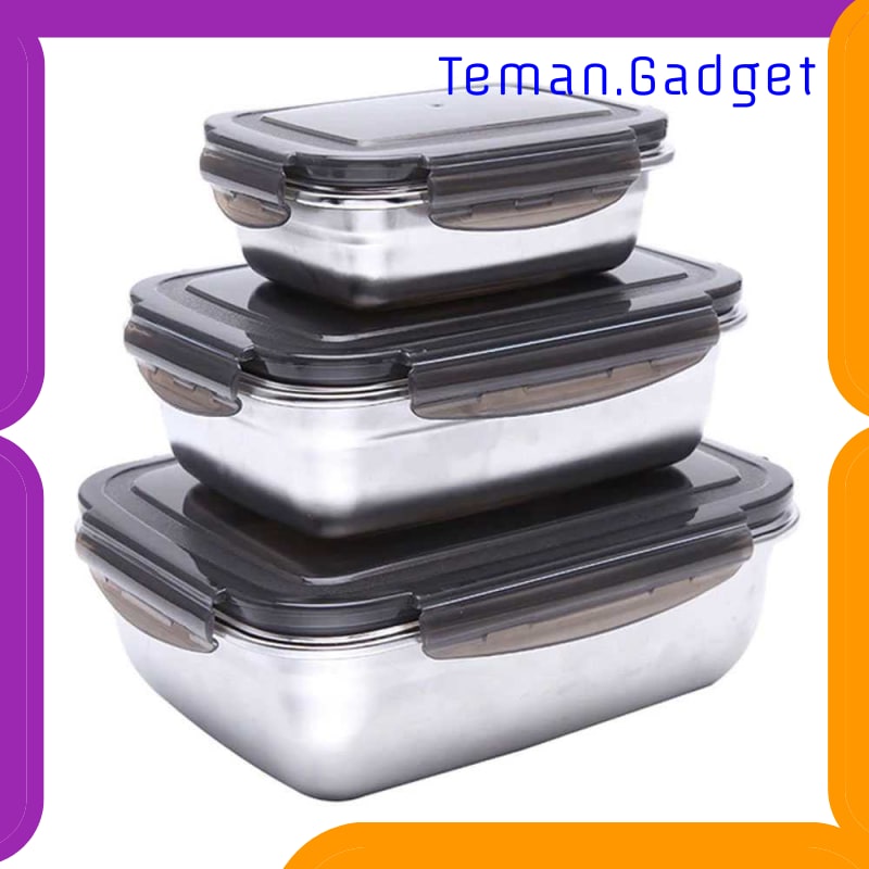 TG-OL026 HOMEFAVOR KOTAK MAKAN BENTO LUNCH BOX STAINLESS STEEL - KT273