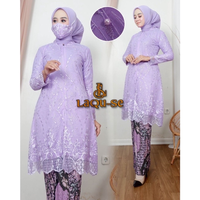 Setelan Kebaya Tunik Brukat Rok Batik Instant Modern Gaun Kondangan Wanita Terbaru By Laquse_kebaya2