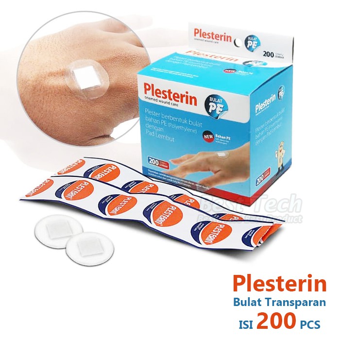 Plester Bulat Transparan Anti Air / Plesterin Bulat PE isi 200 pcs