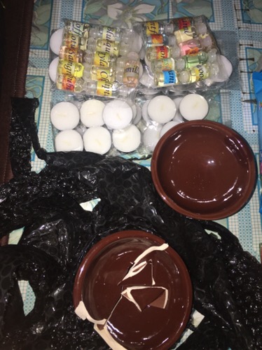 Paket Tungku Aromaterapi Jumbo Bulat Keramik Full Glasir