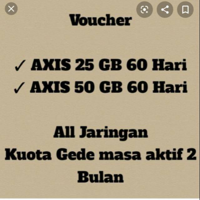 Voucher Axis 25 Gb (berlaku 60 hari)