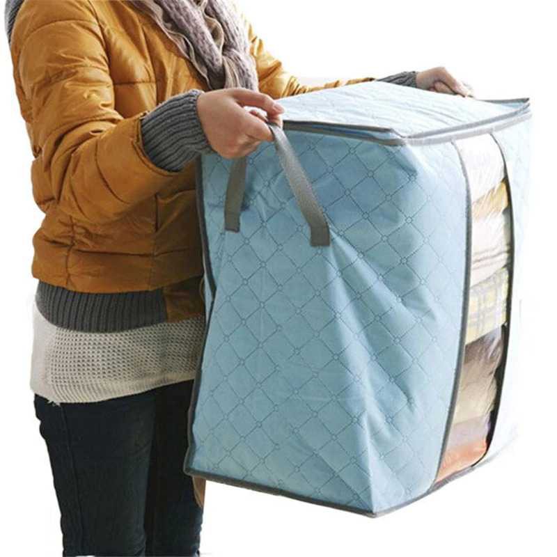 Urijk Kantong Organizer Tas Penyimpanan Pakaian Selimut Handuk Fabric Storage Box - M1466