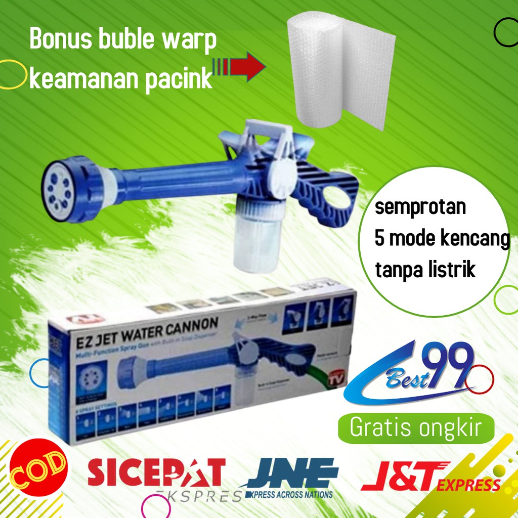 EZ JET WATER CANON SPRAY SEMPROTAN TAMAN MULTIFUNGSI BISA UNTUK CUCI MOTOR DAN MOBIL TANPA LISTRIK