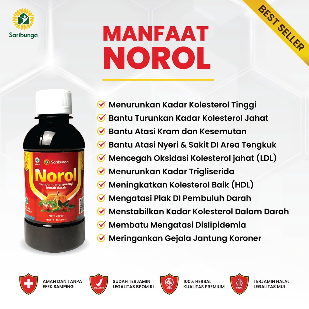 Madu Norol Original - Obat Herbal Mengatasi Keluhan Kolesterol tinggi Terapi Trigliserida