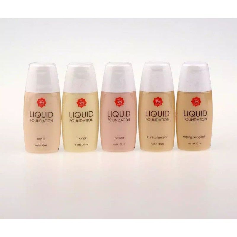 VIVA LIQUID FOUNDATION 30ML || ALAS BEDAK VIVA NATURAL || MANGIR || KUNING PENGANTIN || KUNING LANGS