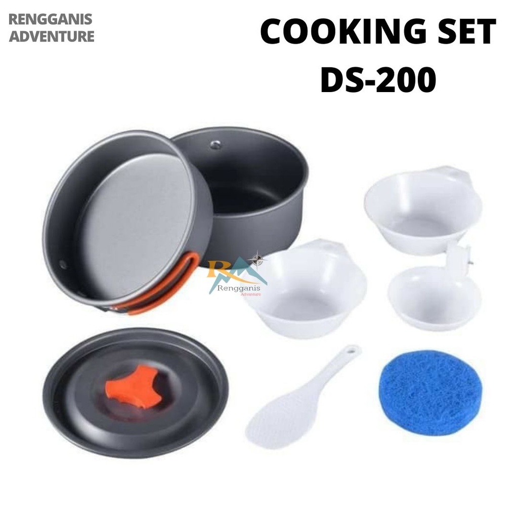 Cooking Set DS 200 SY 200 Alat Masak Nesting Camping Panci Kemah Portable