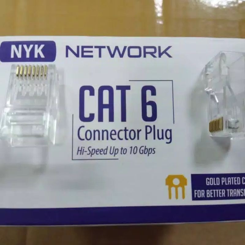 conector rj45 cat 6 nyk original isi 50 buah