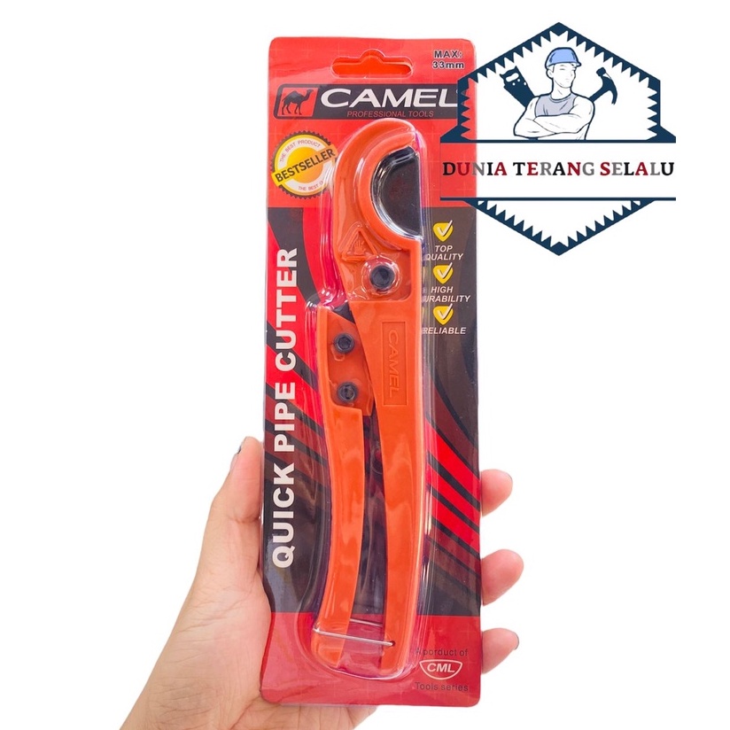 TANG POTONG PIPA Pvc CAMEL 33 mm - Potongan Pipa Pvc CAMEL33mm - Gunting Pemotong Pipa Paralon Kecil - Quick Pipe Cutter CML