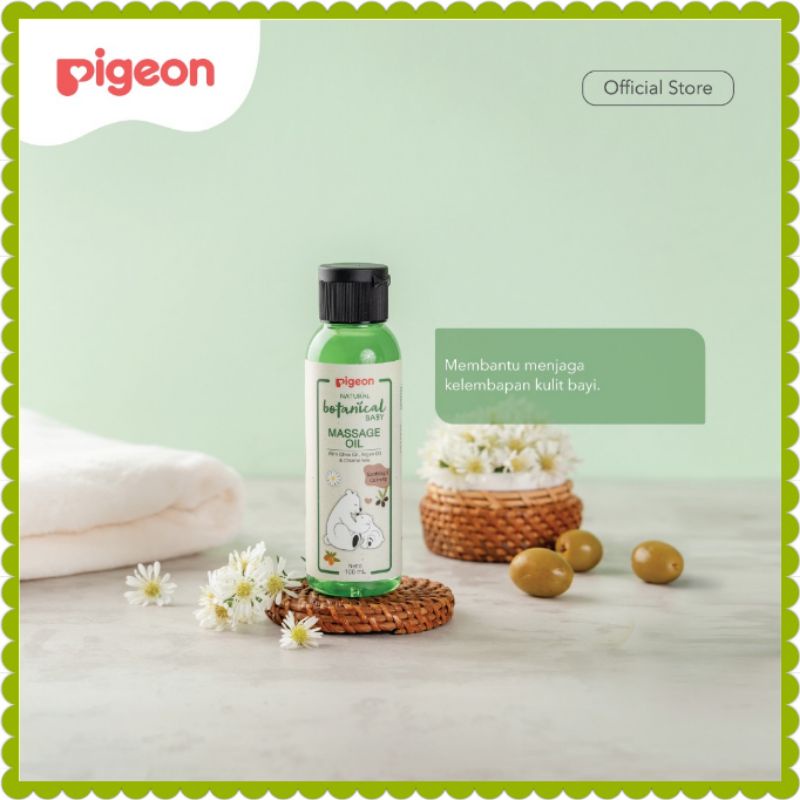 PIGEON Natural Botanical Baby Massage Oil 100ml / Minyak Pijat Bayi