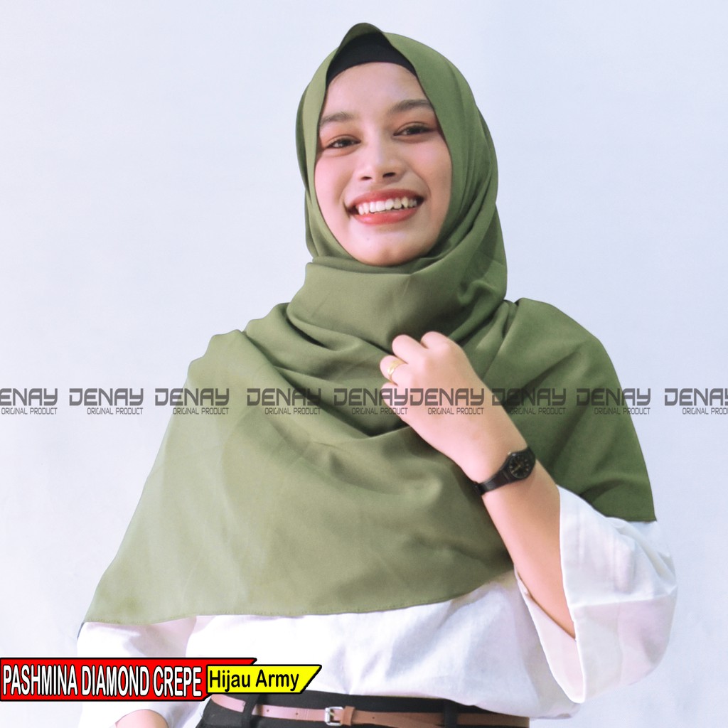 TOKODENAY - HIJAB PASHMINA DIAMOND CREPE - JAHIT TEPI PASHMINA JILBAB KERUDUNG POLOS MUSLIM